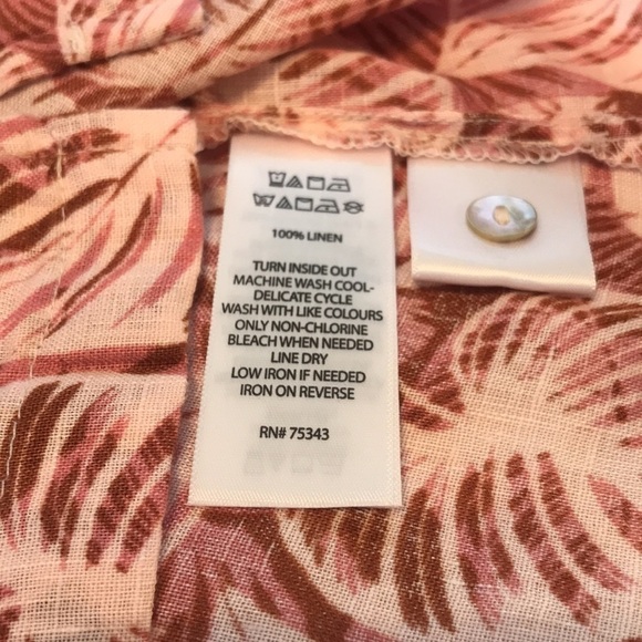NEW Tahari 100% Linen Pink Floral Button Down Top Size Small - Picture 12 of 15